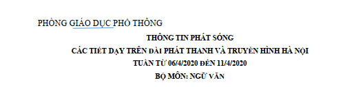 Lich phat song mon Van Tuan tu 06 4 den11 4 Tr1